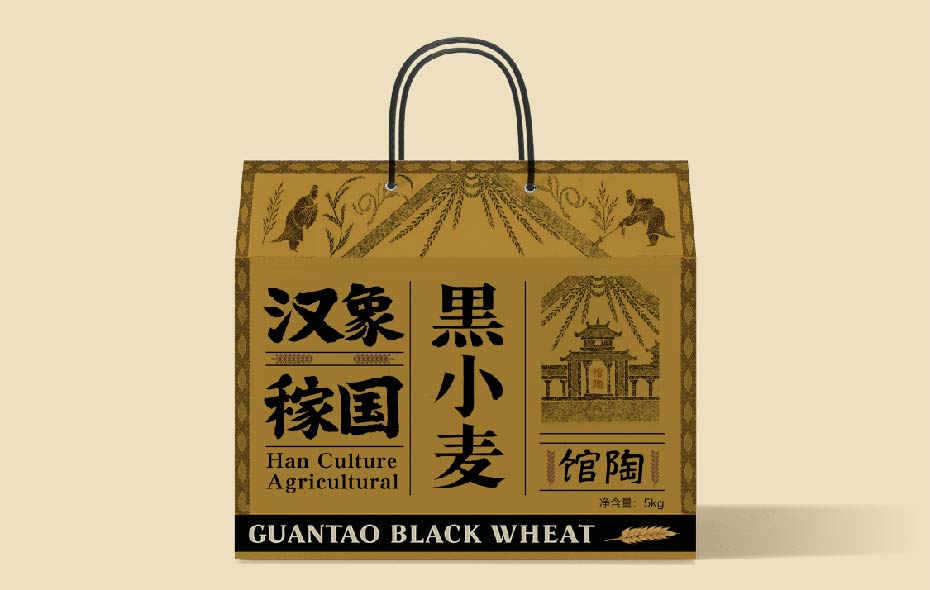 汉代画像砖风格小麦包装设计